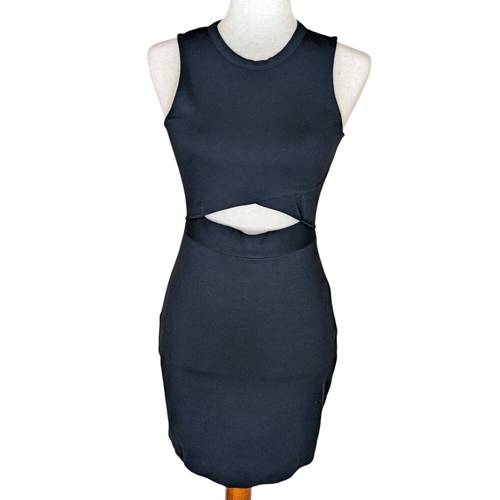 Mini BodyCon Dress Black Sleeveless Cutout Express Size 0